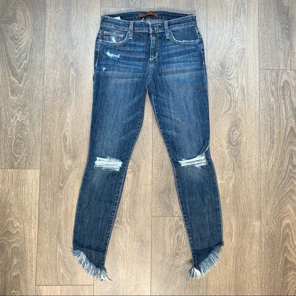 Joe’s Jeans Skinny Jeans Icon Aydin Distressed asymmetrical hem denim mid rise - Picture 3 of 16